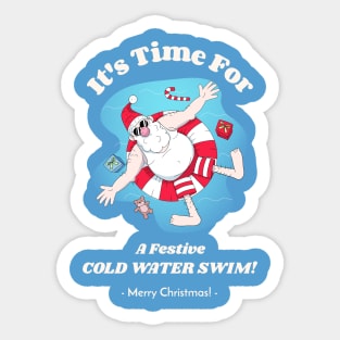 Merry Christmas Festive Cold Water Swim Sticker